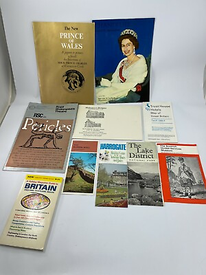 #ad Lot 10 Vintage 1960s ENGLAND TRAVEL Brochures Maps Magazines Souvenir Ephemera