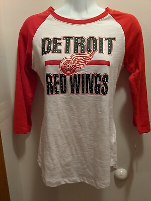 #ad Detroit Red Wings Women#x27;s Juniors XL 14 16 Red Sleeved shirt NWT