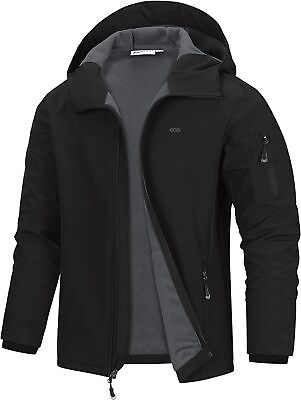 #ad 33000ft Men#x27;s Hooded Softshell Jacket Waterproof Lightweight Insulated Windbrea