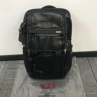 #ad TUMI Alpha 3 All Leather Flap Pack Premium Business and Travel Backpack outlet