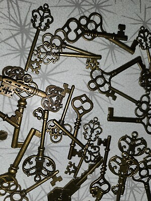 #ad 67Pcs Brass Color Skeleton Key Wedding Party Favor Souvenir Gift For Guests Cute
