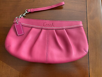#ad Coach Pink Leather Clutch