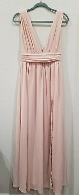 #ad LULUS Size SMALL Heavenly Hues Pink Blush Maxi Dress*Gorgeous color Design*NWOT