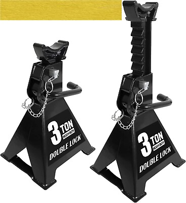 #ad Torin Steel Heavy Duty Jack Stands 3 Ton 6000 lb Black 1 Pair 2 Pack