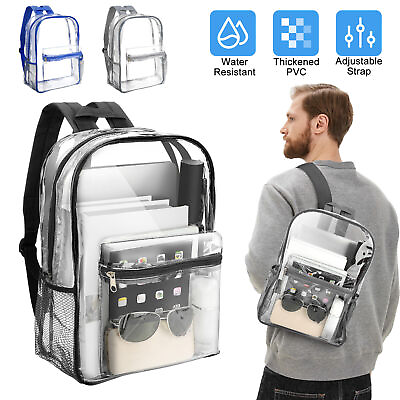 #ad Heavy Duty Clear Backpack Waterproof Transparent Sling Bag See Through Book bag
