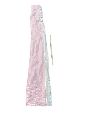 #ad Vintage Valance Curtain Pink Stripe 108quot;x15 Girls Room Pastel Vtg 80s 90s Eyelet