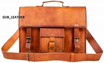 #ad Satchel Messenger Shoulder Bag Day Tripper Handbag Brown Bag Men#x27;s Real Leather