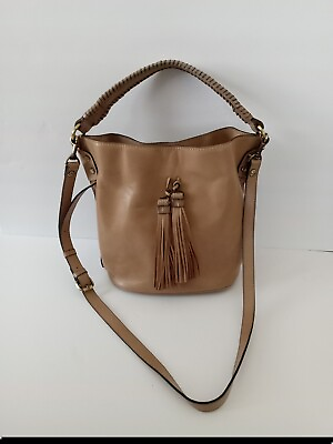 #ad Patricia Nash Otavia Bucket Bag Cross Body Heritage Biscuit Tan Leather Purse