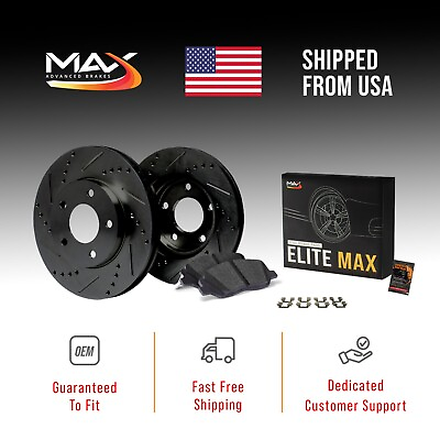 #ad Max Brakes Elite XDS Cross Drill amp; Slots F Rotors w Elite Max Brke Pads KT134781