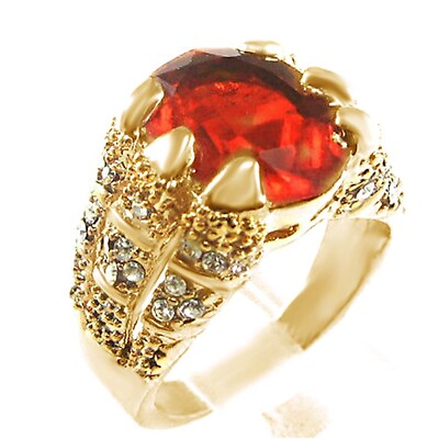 #ad 4.00 Ct Mens Vintage Ring Simulated Ruby Yellow Gold Plated 925 Solid Silver