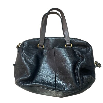 #ad Fossil Amanda Patchwork Satchel Crossbody Shoulder Bag Pebbled Leather Office