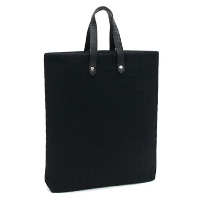 #ad Hermes Handbag Amedaba Gm Black Canvas Leather Tote Bag For Women Men 88538