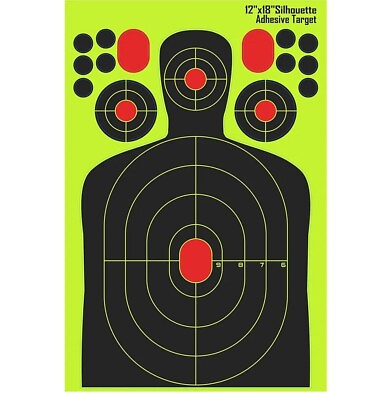 #ad 12x18 Shooting Targets Splatter Gun Rifle Paper Target Adhesive 10 Per Pack