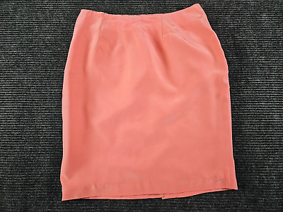 #ad Silk Boutique Orange Skirt 100% Silk Size 10
