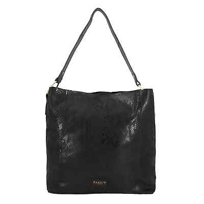 #ad ASSOTS LONDON Black Color Genuine Leather Snake Foil Shoulder Hobo Bag