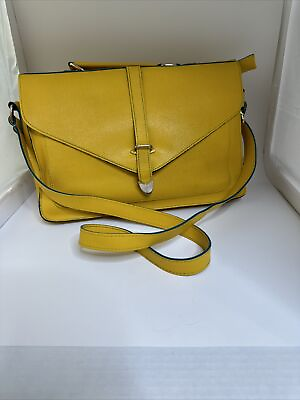 #ad Leather Made In Italy Crossbody Purse Unique And Rear Yellow amp; Ocean Blue