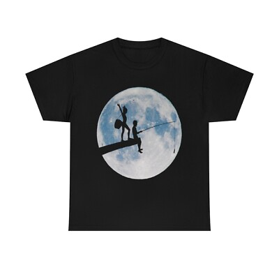 #ad kid catching fish Ninja In Moon T Shirt Fisher child Moon Shirt All Sizes