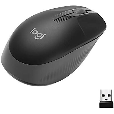 #ad Logitech M190 Wireless Mouse Full Size Comfort Curve Design 1000Dpi Charcoal