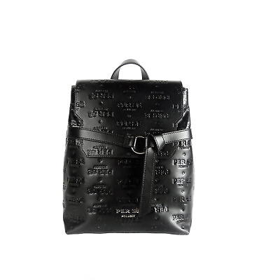 #ad PER SE XCLUSIV Spring Leather Backpack Purse Black Elegant Luxury Designer NEW
