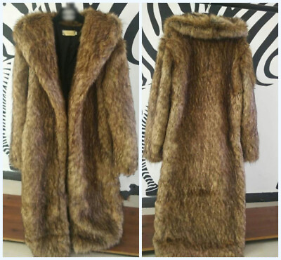 #ad Mens Faux Fur Parkas Thicken Coat Long Jacket Lapel Winter Outwear Warm Overcoat