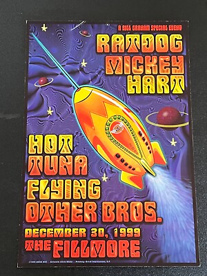 #ad Bobby Weir Mickey Hart Hot Tuna Original Pre New Year#x27;s Eve Concert Poster 1999