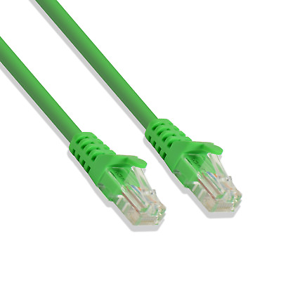 #ad 5Ft Cat5e Ethernet RJ45 Lan Wire Network Green UTP 5 Feet Patch Cable 5 Pack