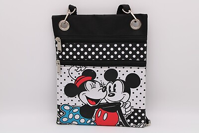 #ad Disney Minnie amp; Mickey Mouse Crossbody Handbag double zipper pocket