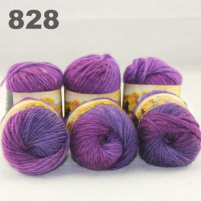 #ad Sale LOT 6ballsx50gr NEW Chunky Hand woven Colors Knitting Rainbow Wool Yarn 828
