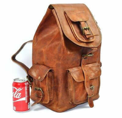 Real Genuine Leather Backpack Women Fashion retro Style Vintage New Sports Bag $51.60