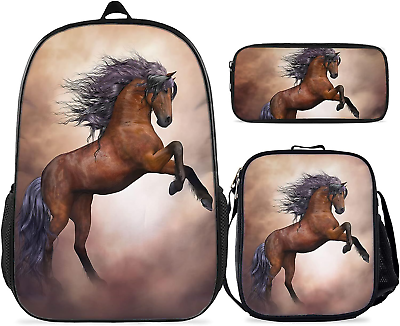 #ad KXZOYLM Horse Backpack Backpacks For Girls Bundle Flame Backpack
