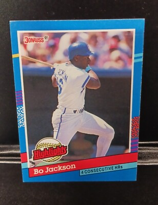 #ad Mint Rare Multi Error MLB Card 1991 Donruss Highlights Bo Jackson Card# BC 10.