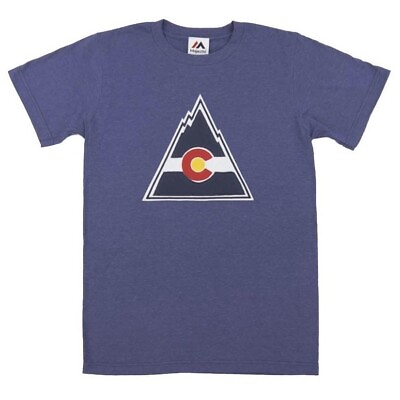 #ad NHL Colorado Rockies Retro Blue Vintage Tek Patch T Shirt NJ Devils X Large NEW