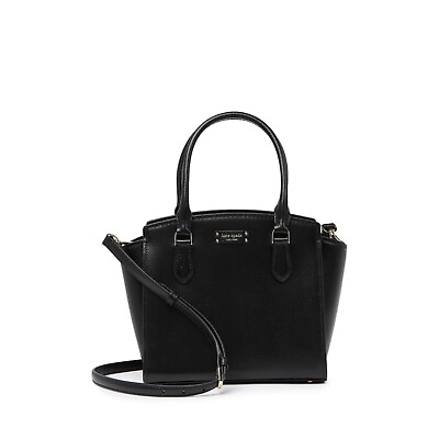 Kate Spade Jeanne Satchel Small Black Leather Handbag Crossbody Zip NEW $111.99