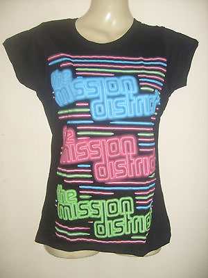 #ad The Mission District girls ladies neon pop retro T shirt Medium XL 1980#x27;s