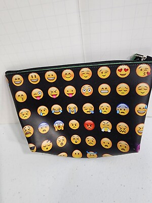 #ad Emoji Make Up Bag Smiles Emotional Faces Zippered Travel Bag