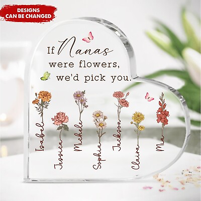 #ad Custom Birth Month Flower Heart Keepsake Gift For Mom Grandma Nana