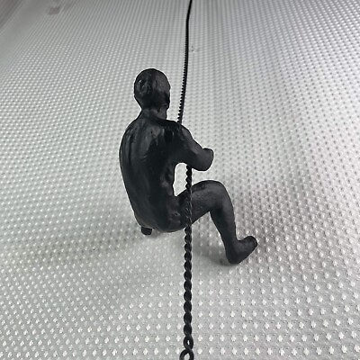 #ad Man Climbing Wall On A Rope Cast Iron Brutalist Sculpture