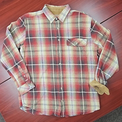 #ad Legendary Whitetails Men XLT Flannel Shirt Deer Gear Corduroy Cuffs Tartan Plaid