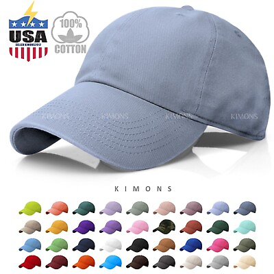 #ad Cotton Cap Baseball Caps Hat Adjustable Polo Style Washed Plain Solid Dad PC