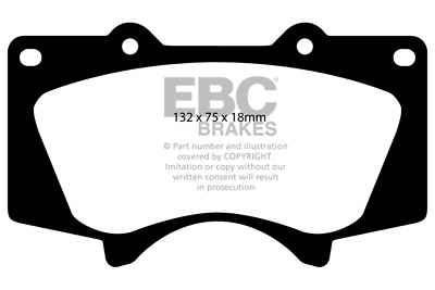 #ad EBC Yellowstuff Front Brake Pads for Toyota Landcruiser 4.0 GRJ150 2009 on