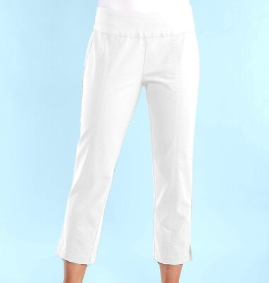 #ad FRESH PRODUCE Small White SOPHIA Stretch Capri Pants $75.00 NWT New S TPP