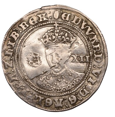 #ad 1551 3 Edward VI Third period Fine issue Shilling mm. tun S 2482