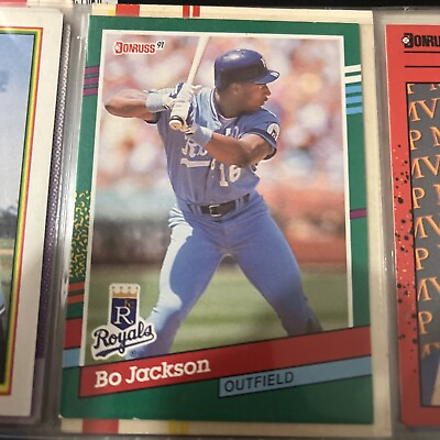 #ad 1991 Donruss #632 Bo Jackson Error Baseball Card Rare