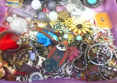 #ad Jewelry Vintage Modern Huge Lot Craft Junk Wear Resale Over One 1 Full Pound Lbs