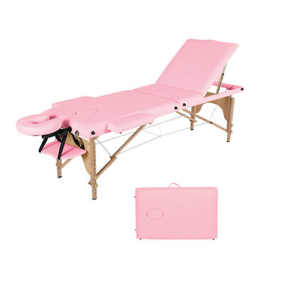 #ad Portable Massage Table 3 Fold 84quot; L Adjustable Facial Spa Salon Bed Tattoo Table