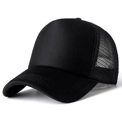 #ad Casual Plain Mesh Baseball Cap Adjustable Snapback Hats For Women Men Hip Hop T