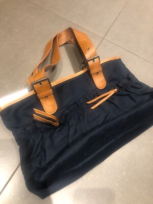 Old Navy Navy Bag with Brown Straps $15.50