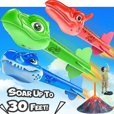 #ad Outdoor Dinosaur Rocket Lanucher Toys for Kids Boys Girls 3 4 5 6 7 8 Years Old