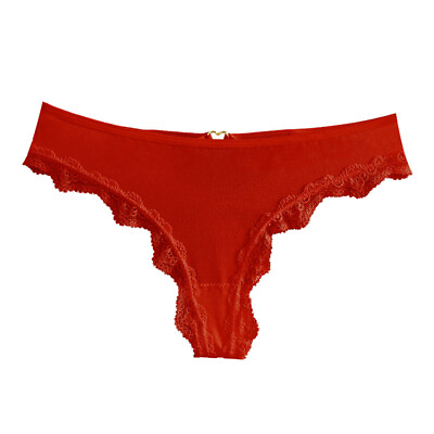 #ad Sexy crossover thin belt thong hollow ice silk underwear Wine red #P