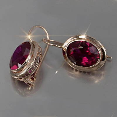 #ad 925 Silver Ear Hook Drop Dangle Earrings Cubic Zirconia Anniversary Jewelry Gift